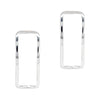925 sterling silver curved linear openwork rectangle stud earrings