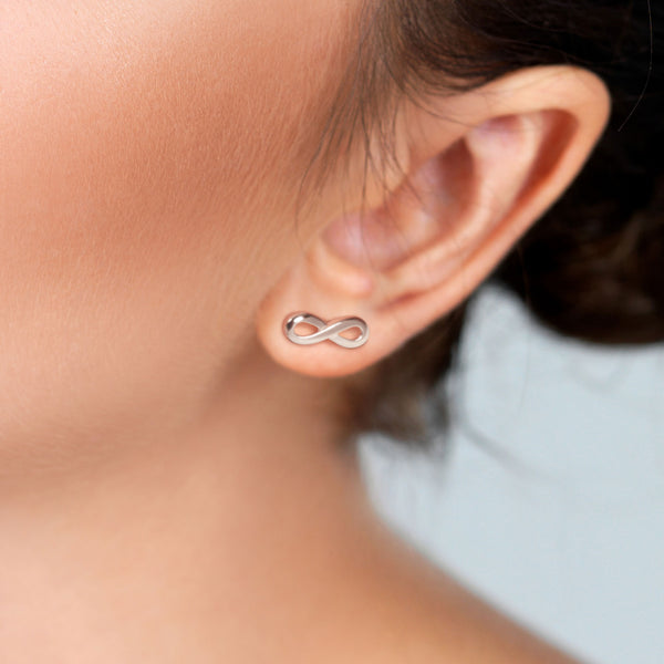 925 sterling silver infinity stud earrings