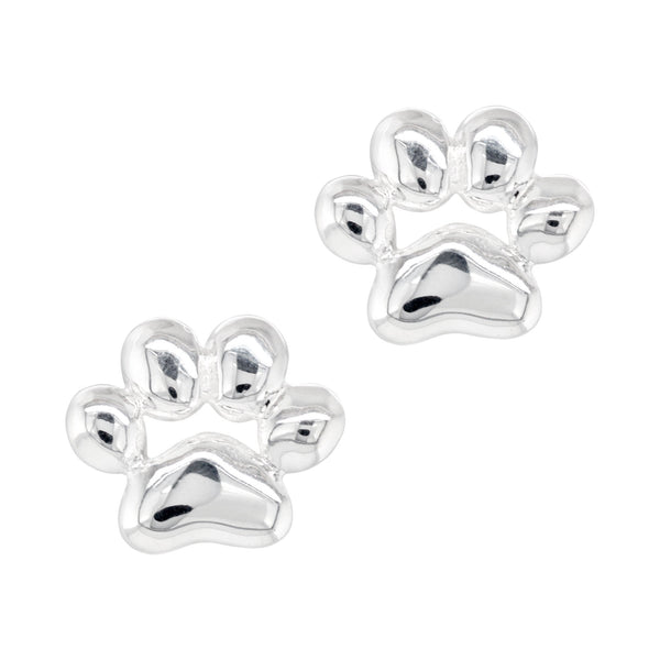 925 sterling silver puppy paw stud earrings