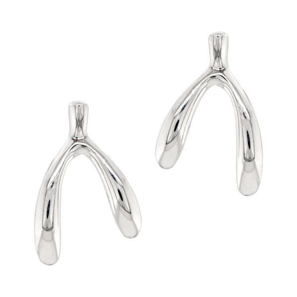 925 sterling silver wishbone stud earrings
