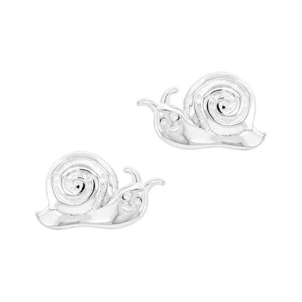 925 sterling silver snail stud earrings