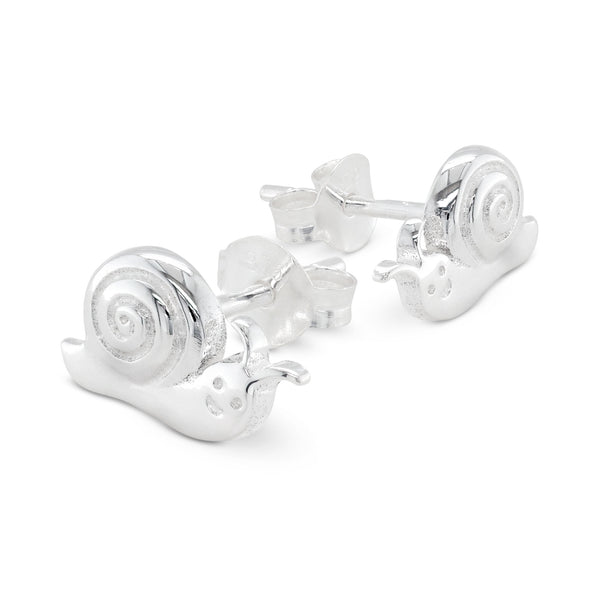 925 sterling silver snail stud earrings