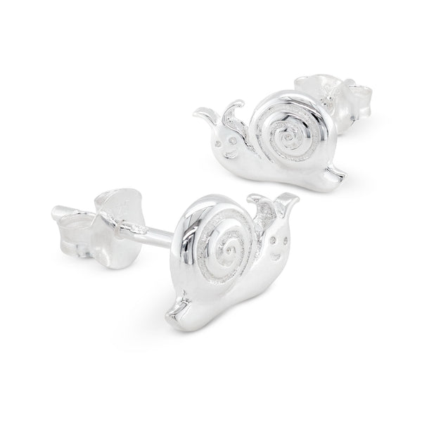 925 sterling silver snail stud earrings