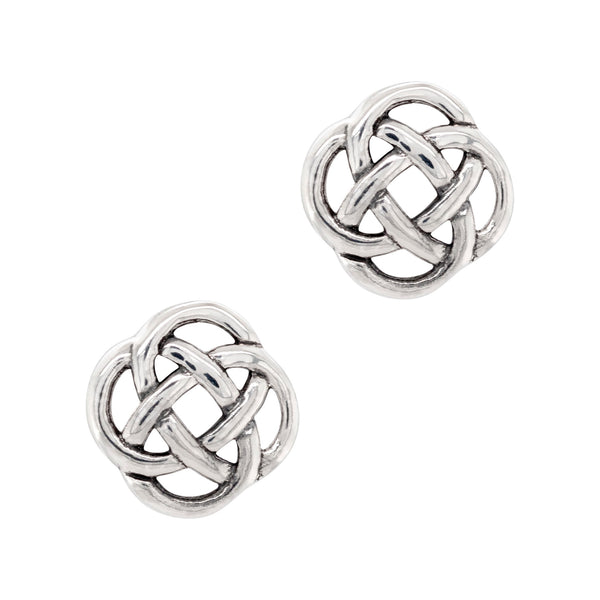 925 sterling silver celtic knot flower stud earrings