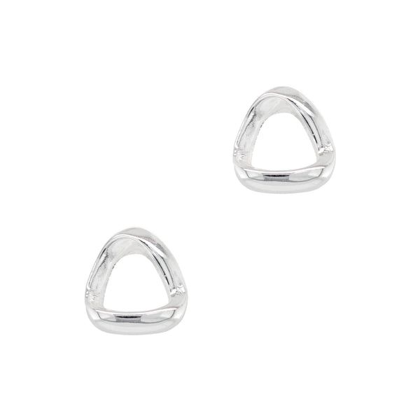 925 sterling silver triangle twist stud earrings