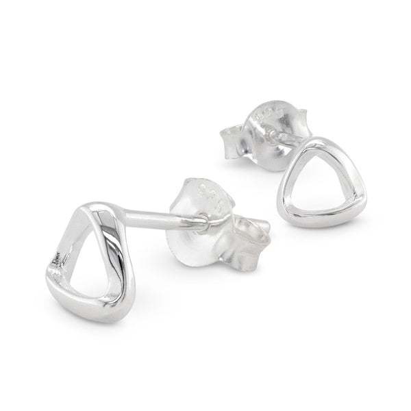925 sterling silver triangle twist stud earrings