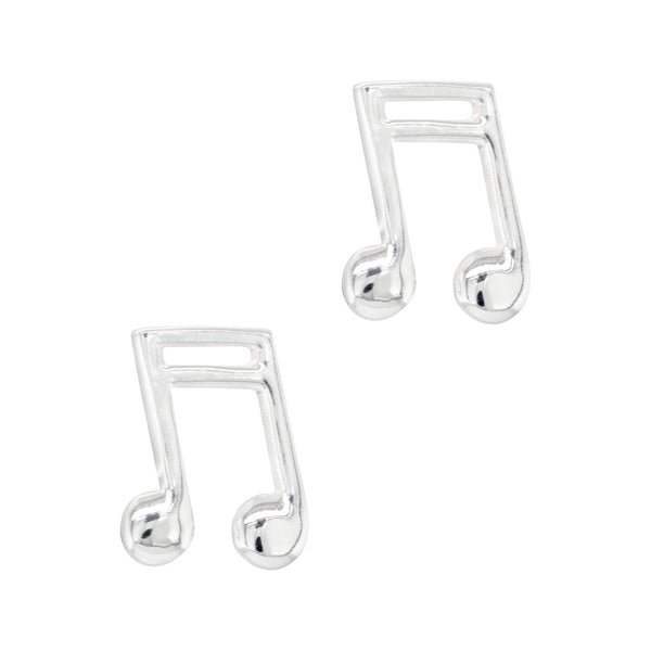 925 sterling silver two quaver music note stud earrings