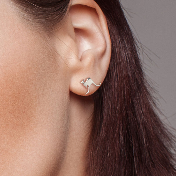 925 sterling silver kangaroo stud earrings
