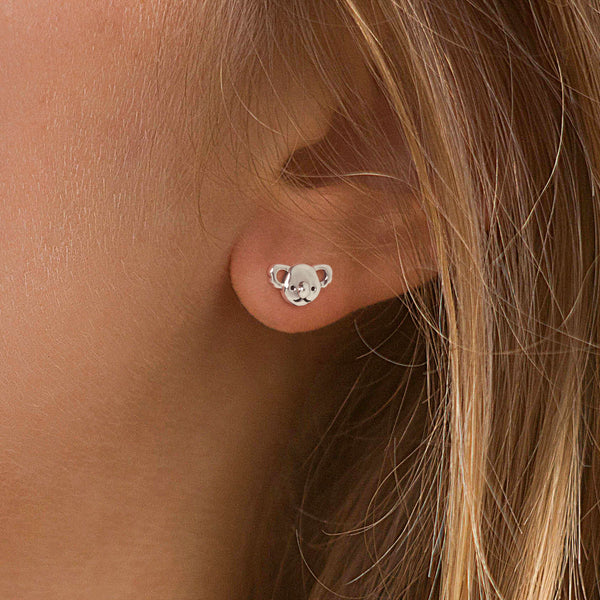 925 sterling silver koala stud earrings