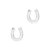925 sterling silver good luck horseshoe stud earrings