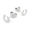 925 sterling silver good luck horseshoe stud earrings