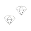 925 sterling silver diamond shape openwork stud earrings