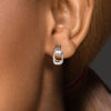 925 sterling silver trio hoop stud earrings