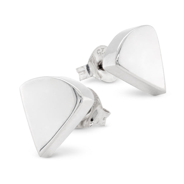 925 sterling silver wedge shape stud earrings