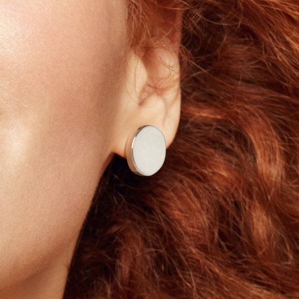 925 sterling silver oval shape stud earrings