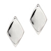 925 sterling silver diamond shape stud earrings