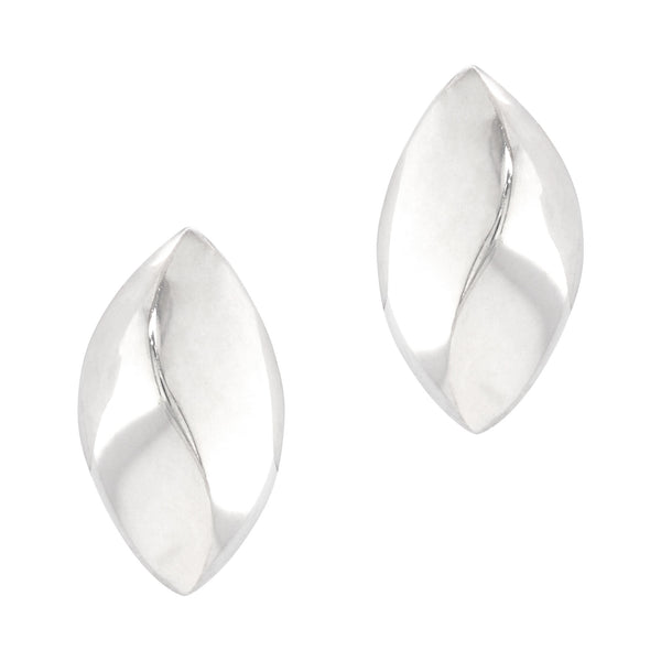 925 sterling silver oval pinch twist stud earrings