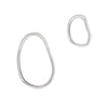 925 sterling silver irregular oval stud earrings