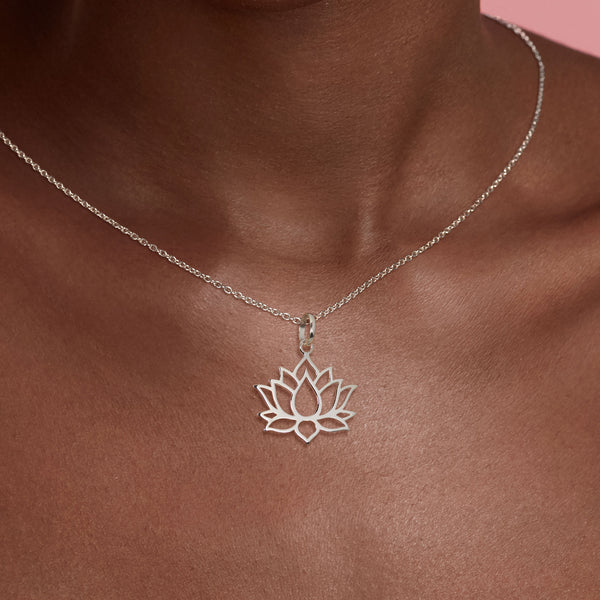 925 sterling silver lotus flower pendant