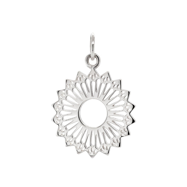 925 sterling silver flower mandala pendant