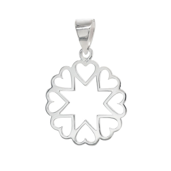 925 sterling silver star hearts pendant