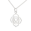 root chakra silver pendant and 500mm adjustable chain necklace