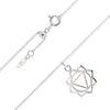 solar plexus chakra silver pendant and 500mm adjustable chain necklace