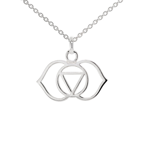 third eye chakra silver pendant and 500mm adjustable chain necklace