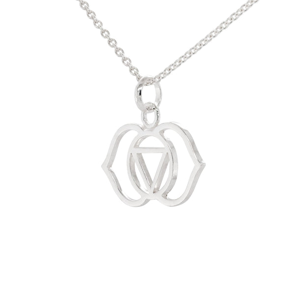 third eye chakra silver pendant and 500mm adjustable chain necklace