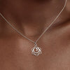 sacral chakra silver pendant and 500mm adjustable chain necklace