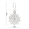 Open Lotus Flower Mandala Sterling Silver 925  Hook Earrings