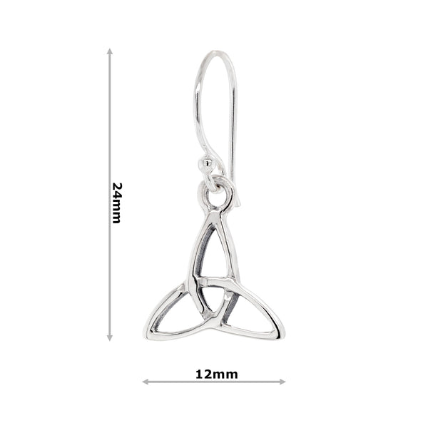 925 sterling silver triquetra trinity hook earrings