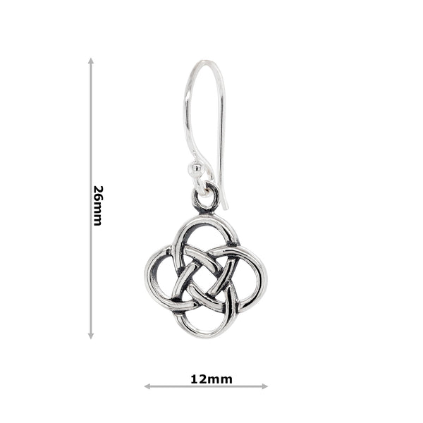 925 sterling silver celtic shield knot hook earrings