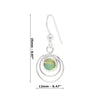 Shell Concentric Circular Rings Sterling Silver 925 Hook Earrings