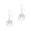 Shell Concentric Circular Rings Sterling Silver 925 Hook Earrings