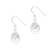 Shell Concentric Circular Rings Sterling Silver 925 Hook Earrings