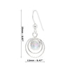 Shell Concentric Circular Rings Sterling Silver 925 Hook Earrings