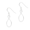 Infinity Asymmetric Drop Sterling Silver 925 Hook Earrings