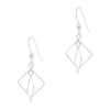 Diamond Offset Wirework Sterling Silver 925 Hook Earrings