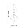 Diamond Offset Wirework Sterling Silver 925 Hook Earrings