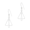 Triangular Offset Wirework Sterling Silver 925 Hook Earrings