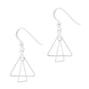 Triangular Offset Wirework Sterling Silver 925 Hook Earrings