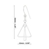 Triangular Offset Wirework Sterling Silver 925 Hook Earrings