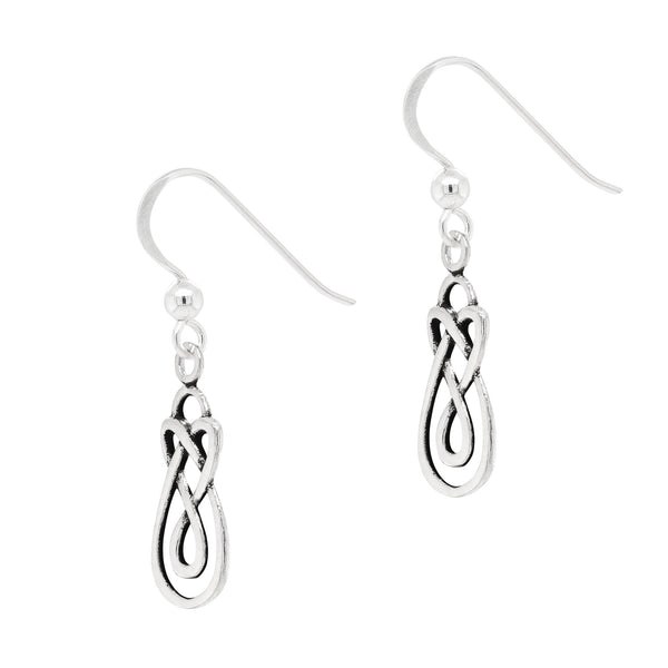 Celtic Knot Drop Sterling Silver 925 Hook Earrings