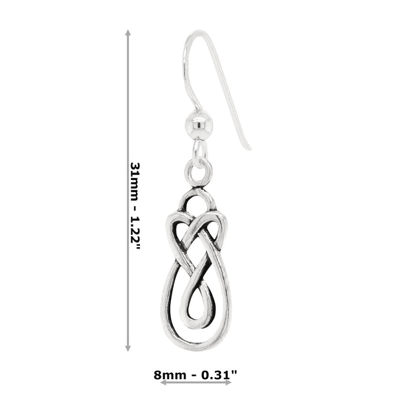 Celtic Knot Drop Sterling Silver 925 Hook Earrings