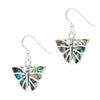 Butterfly Abalone Shell Sterling Silver 925 Hook Earrings