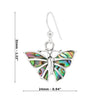 Butterfly Abalone Shell Sterling Silver 925 Hook Earrings