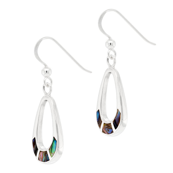 Shell Drop Cutout Sterling Silver 925 Hook Earrings