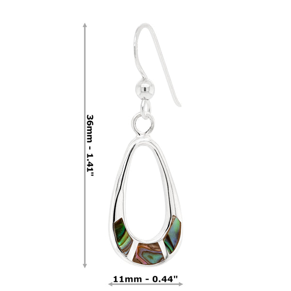 Shell Drop Cutout Sterling Silver 925 Hook Earrings