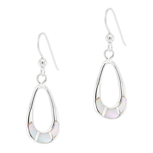 Shell Drop Cutout Sterling Silver 925 Hook Earrings